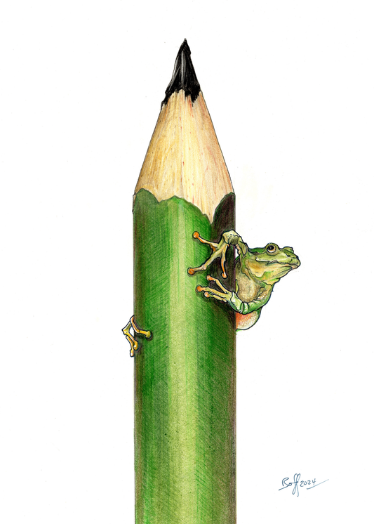 Green Pencil with Frog