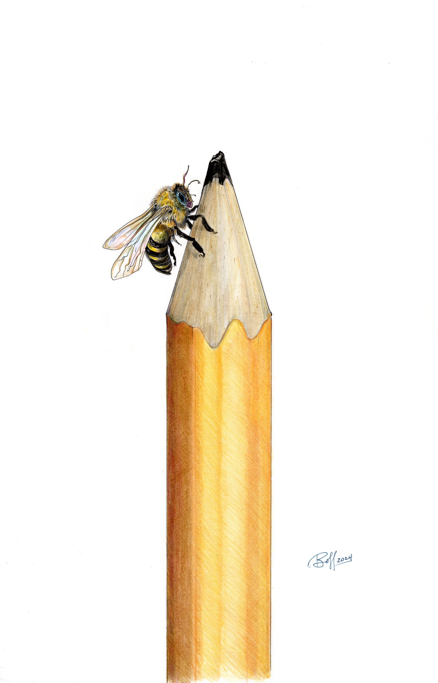 Yellow Pencil with Bumble Bee
