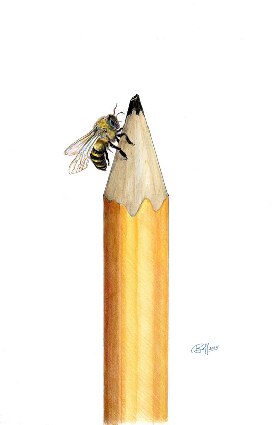 Yellow Pencil with Bumble Bee